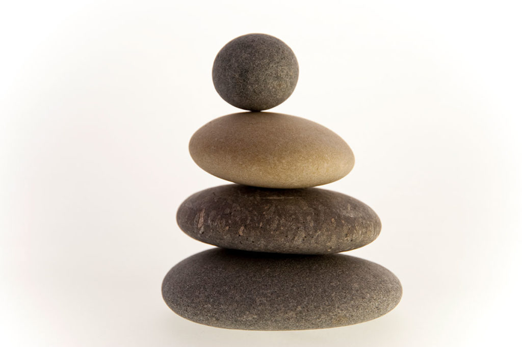 Pebbles stacked and balanced on top of each other